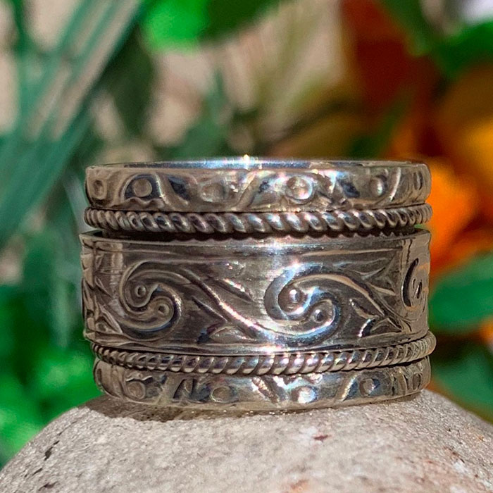 Designer Spinner Ring In 925 Sterling Silver Jewelry SSR166