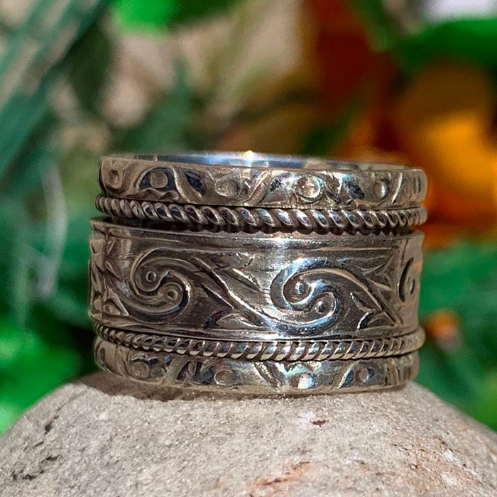 Designer Spinner Ring In 925 Sterling Silver Jewelry SSR166_0