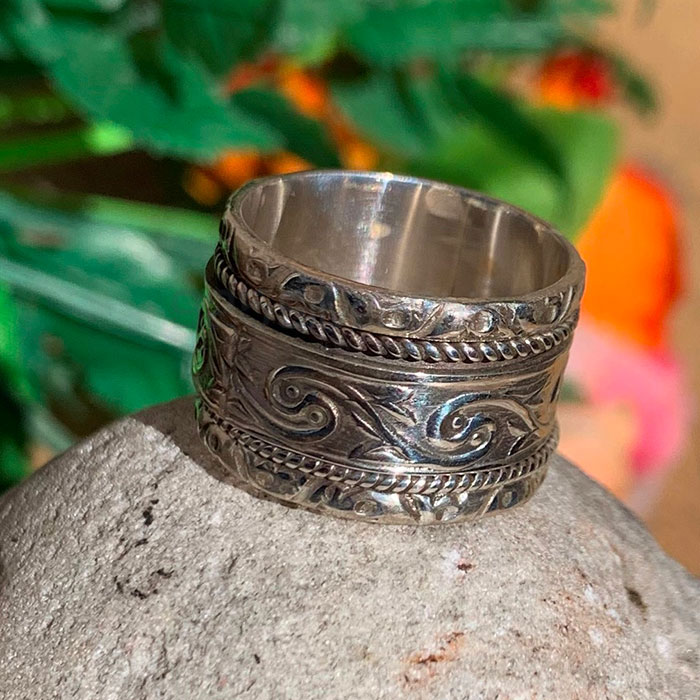 Designer Spinner Ring In 925 Sterling Silver Jewelry SSR166_2