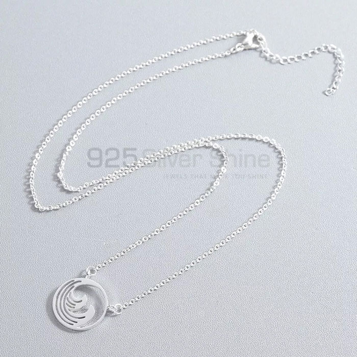 Water Wave Charm Necklace In Sterling Silver WWMN640