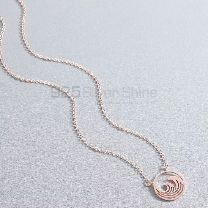 Water Wave Charm Necklace In Sterling Silver WWMN640_0