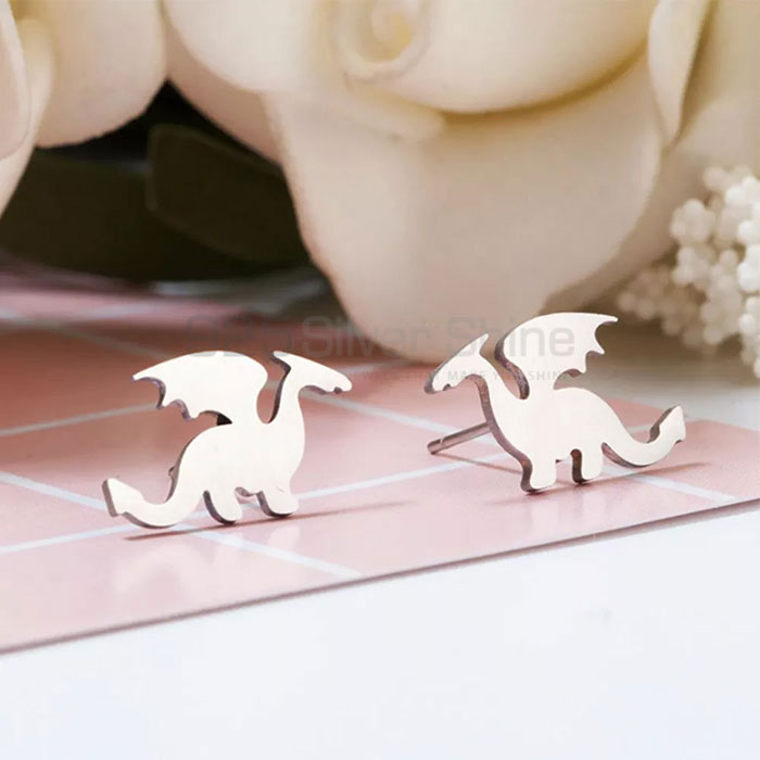 Dinosaur Earring, Animal Minimalist Earring In 925 Sterling Silver AME68_1