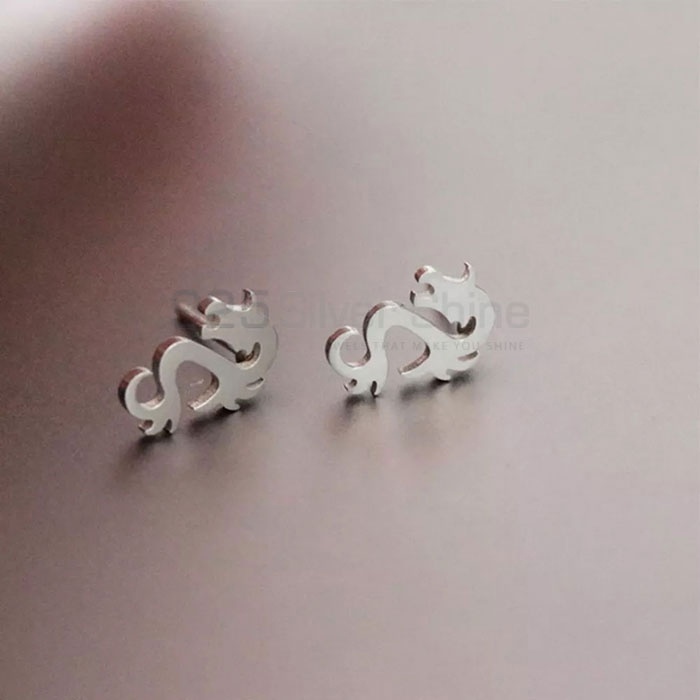 Dinosaur Earring, Animal Minimalist Earring In 925 Sterling Silver AME69