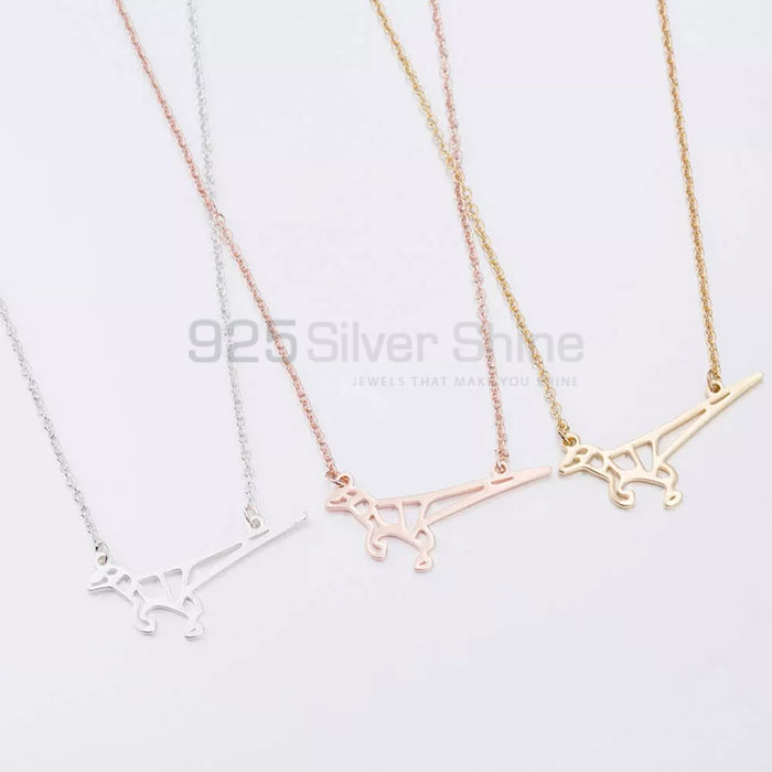 Dinosaur Necklace, Animal Minimalist Necklace In 925 Sterling Silver AMN152_0