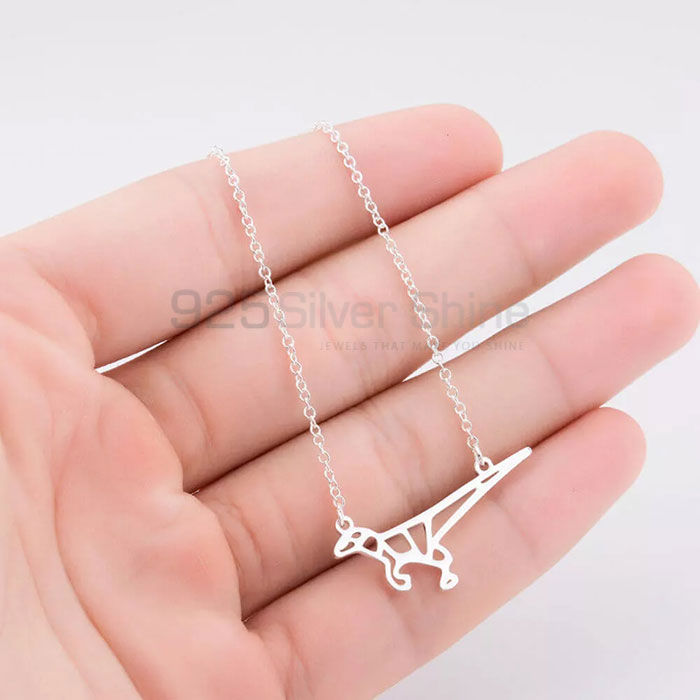 Dinosaur Necklace, Animal Minimalist Necklace In 925 Sterling Silver AMN152_1