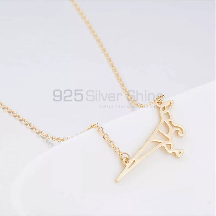 Dinosaur Necklace, Animal Minimalist Necklace In 925 Sterling Silver AMN152_2