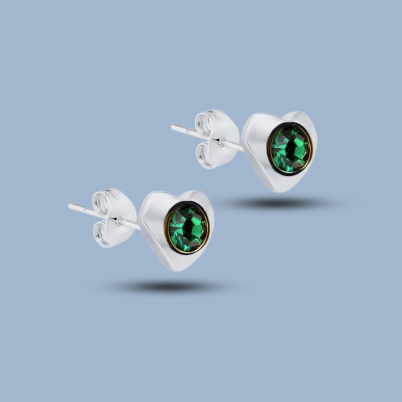 Diopside Gemstone 925 Sterling Silver Single Stone Stud Earring 925She143_0