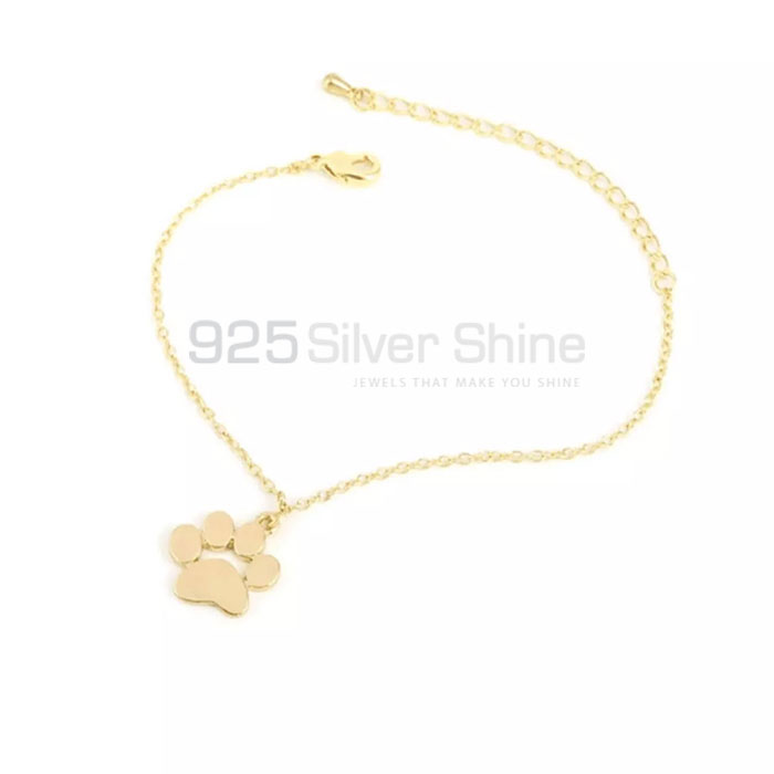 Dog Cat Paw Bracelet, Animal Minimalist Bracelet In 925 Sterling Silver AMB04