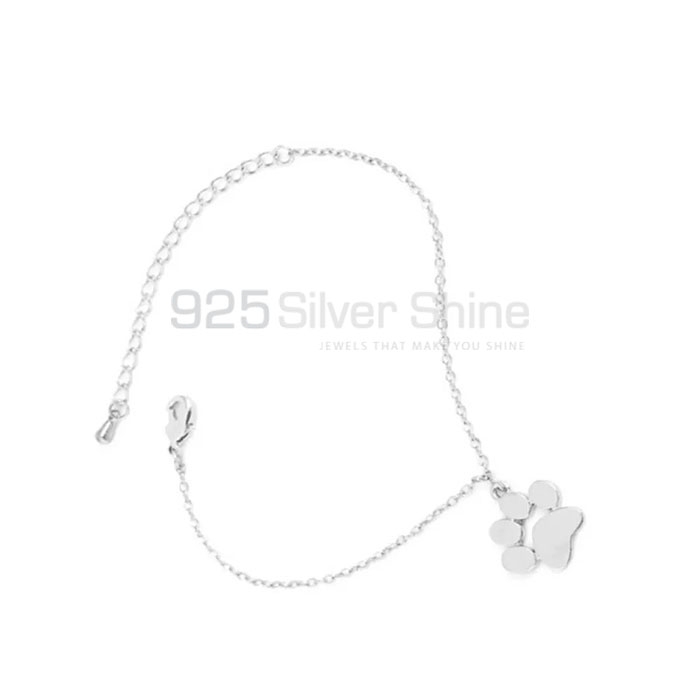 Dog Cat Paw Bracelet, Animal Minimalist Bracelet In 925 Sterling Silver AMB04_0
