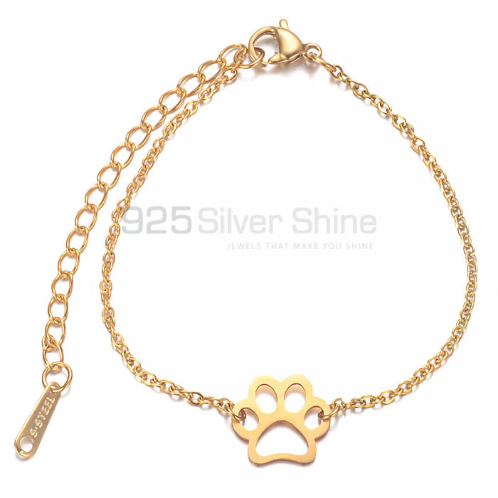 Dog Cat Paw Bracelet, Animal Minimalist Bracelet In 925 Sterling Silver AMB06