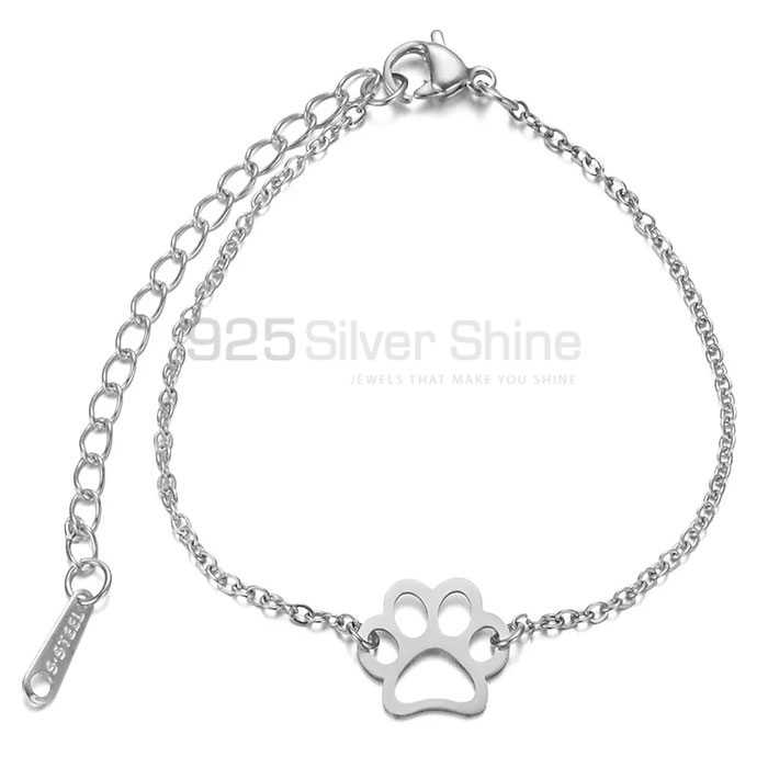 Dog Cat Paw Bracelet, Animal Minimalist Bracelet In 925 Sterling Silver AMB06_0