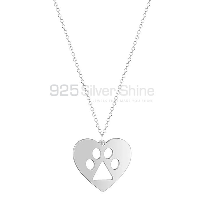 Dog Cat Paw Necklace, Best Design Animal Minimalist Necklace In 925 Sterling Silver AMN105