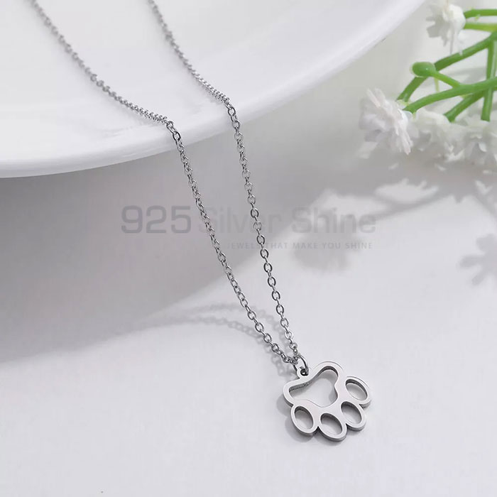 Dog Cat Paw Necklace, Best Selections Animal Minimalist Necklace In 925 Sterling Silver AMN160