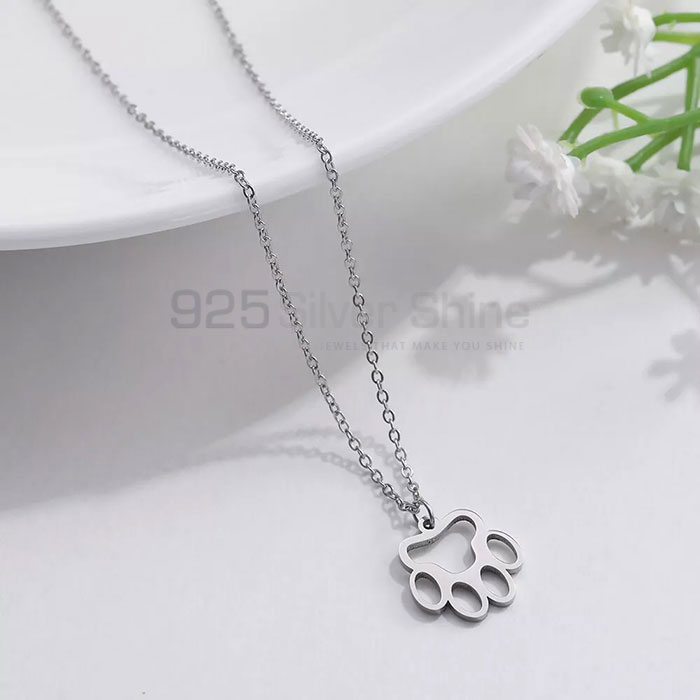 Dog Cat Paw Necklace, Animal Minimalist Necklace In 925 Sterling Silver AMN160