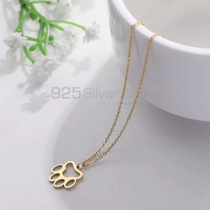 Dog Cat Paw Necklace, Animal Minimalist Necklace In 925 Sterling Silver AMN160_0