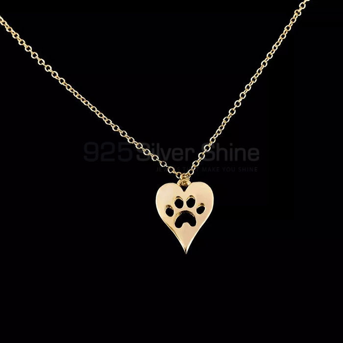 Dog Cat Paw Necklace, Handmade Animal Minimalist Necklace In 925 Sterling Silver AMN186_0