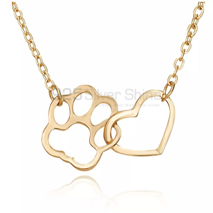 Dog Cat Paw Necklace, Animal Minimalist Necklace In 925 Sterling Silver AMN217_0