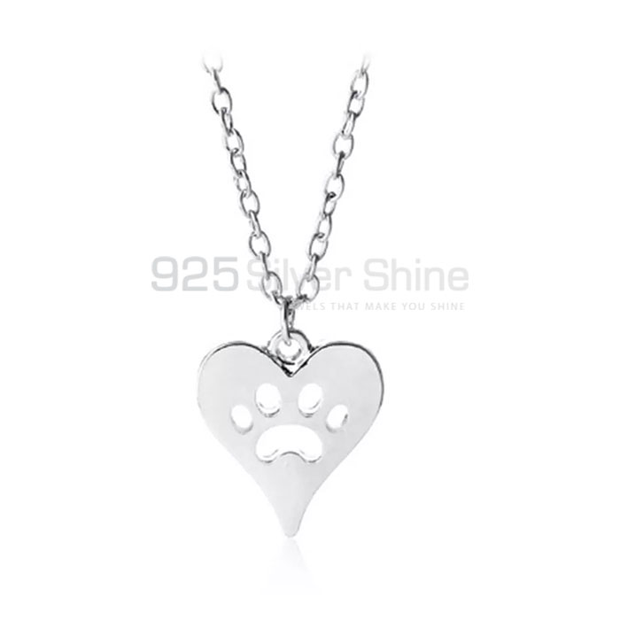 Dog Cat Paw Necklace, Animal Minimalist Necklace In 925 Sterling Silver AMN110