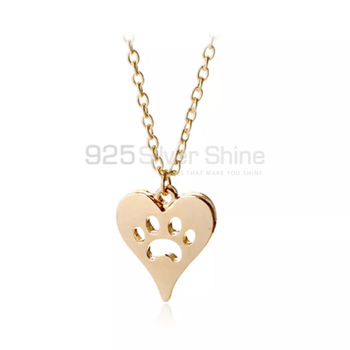 Dog Cat Paw Necklace, Animal Minimalist Necklace In 925 Sterling Silver AMN110_0