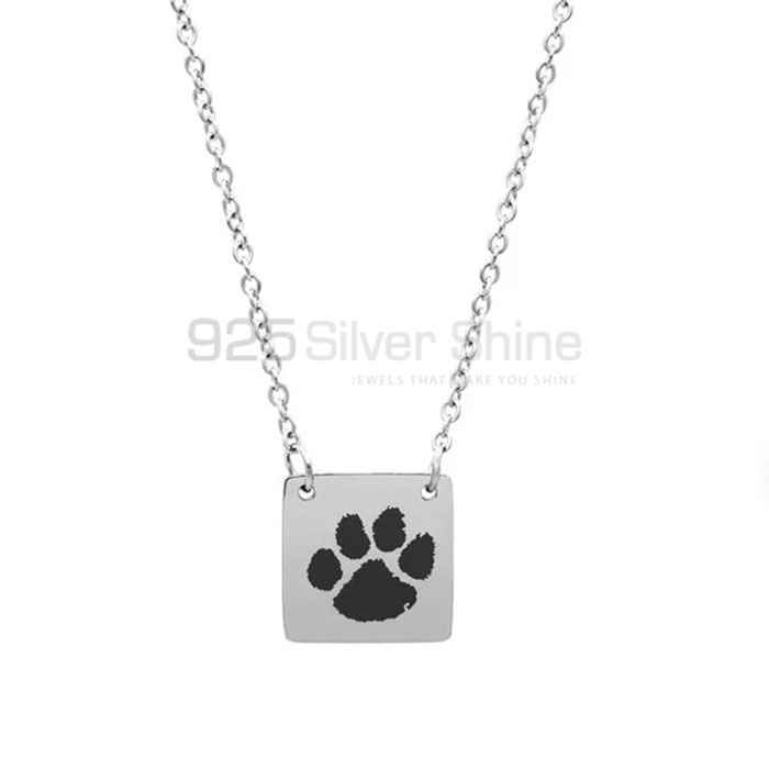 Dog Cat Paw Necklace, Wholesale Animal Minimalist Necklace In 925 Sterling Silver AMN243