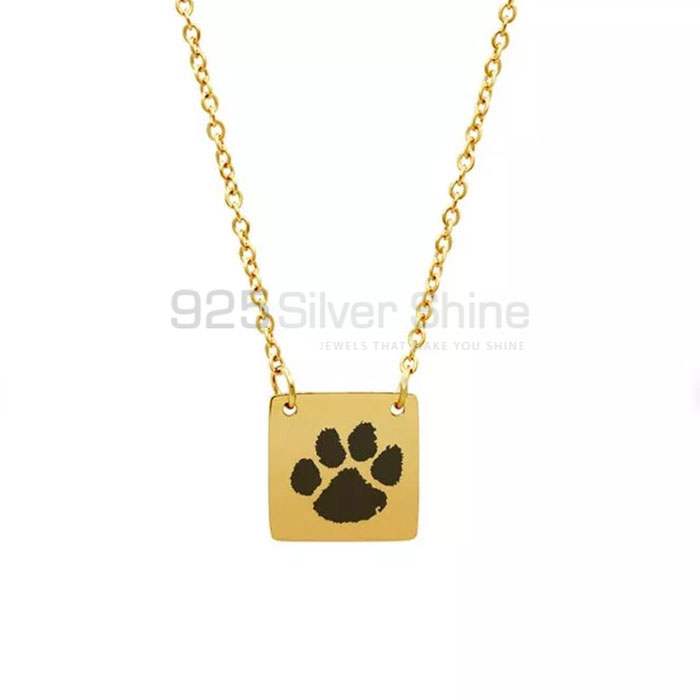 Dog Cat Paw Necklace, Animal Minimalist Necklace In 925 Sterling Silver AMN243_0