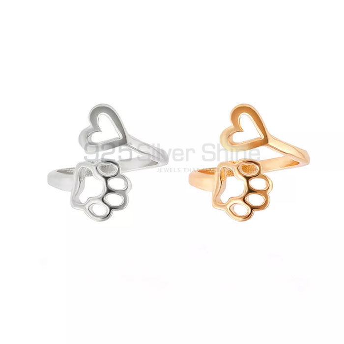 Dog Cat Paw Ring, Animal Minimalist Rings In 925 Sterling Silver AMR309_0