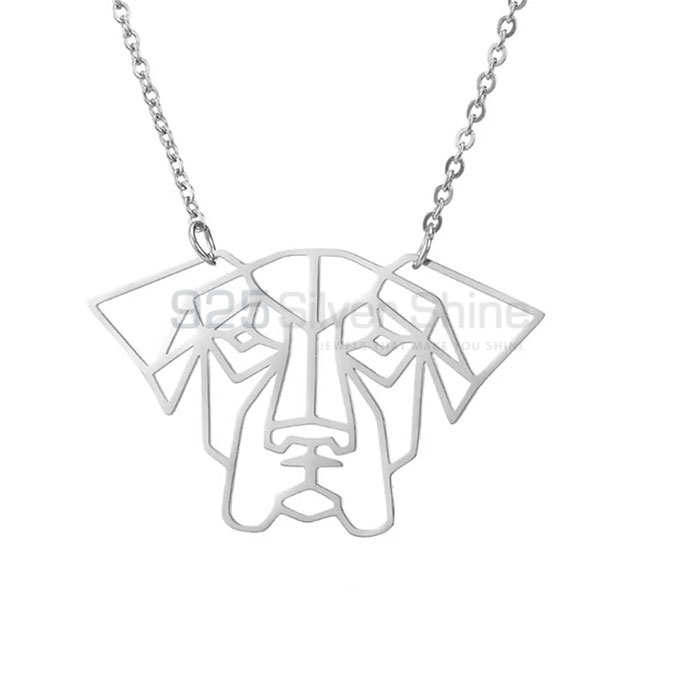 Dog Necklace, Animal Minimalist Necklace In 925 Sterling Silver AMN249
