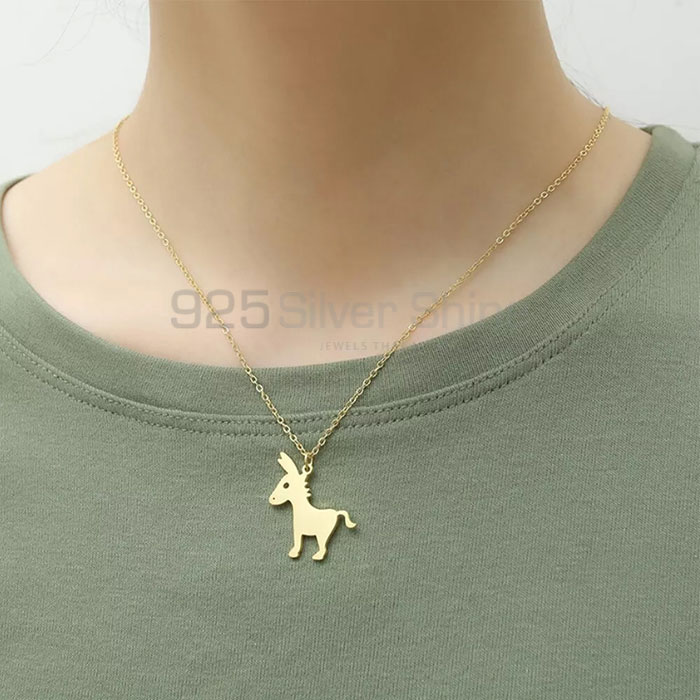 Donkey Necklace, Top Quality Animal Minimalist Necklace In 925 Sterling Silver AMN124_2