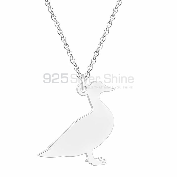 Duck Necklace, Designer Animal Minimalist Necklace In 925 Sterling Silver AMN238