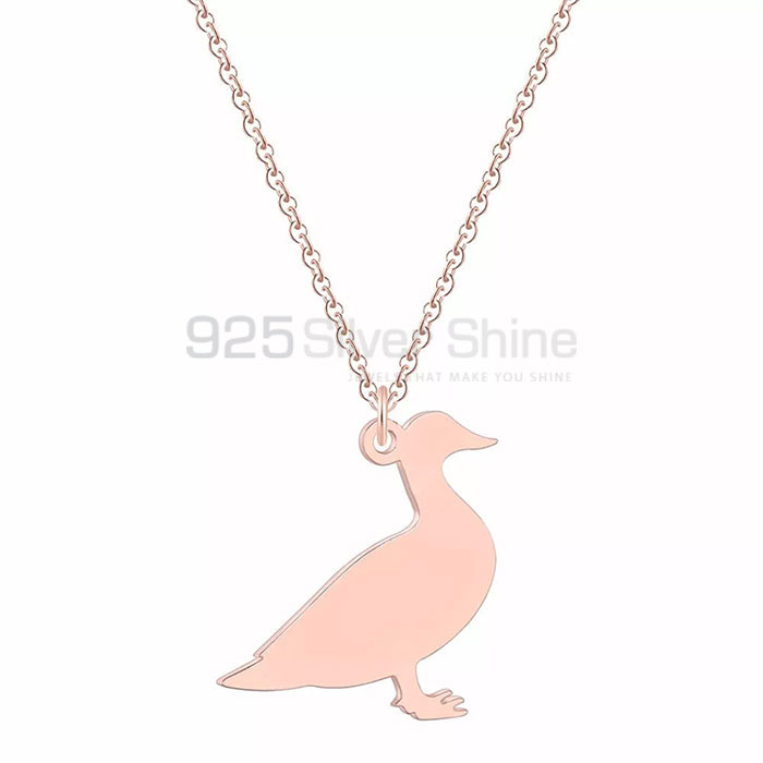 Duck Necklace, Designer Animal Minimalist Necklace In 925 Sterling Silver AMN238_0