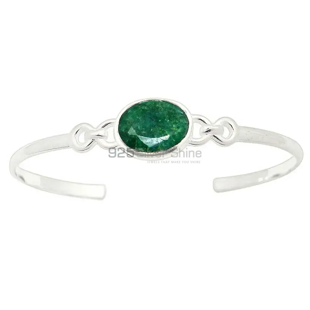 Dyed Emerald Gemstone Bracelets In 925 Solid Silver Jewelry 925SB288_0