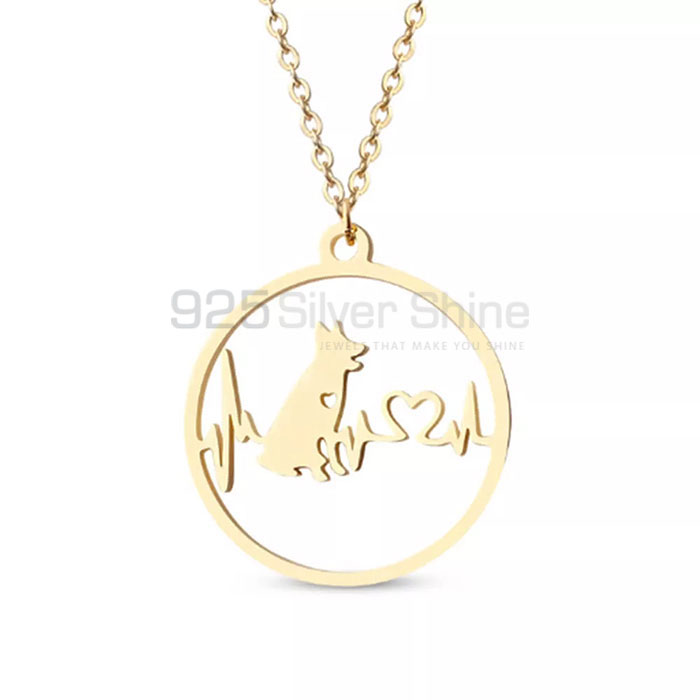 Electro Catdiogram Dog Necklace, Best Design Animal Minimalist Necklace In 925 Sterling Silver AMN233