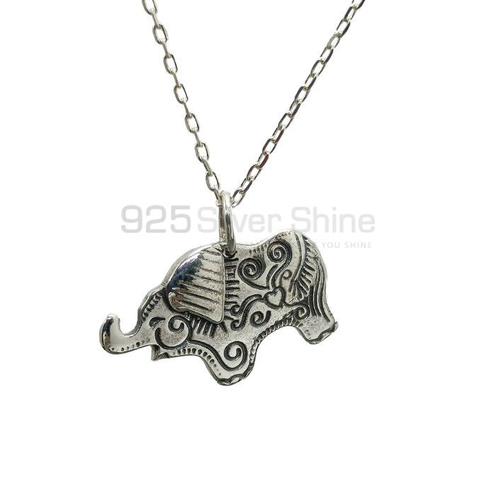 Elephant Charm Pendant In Sterling Silver 925NSP05