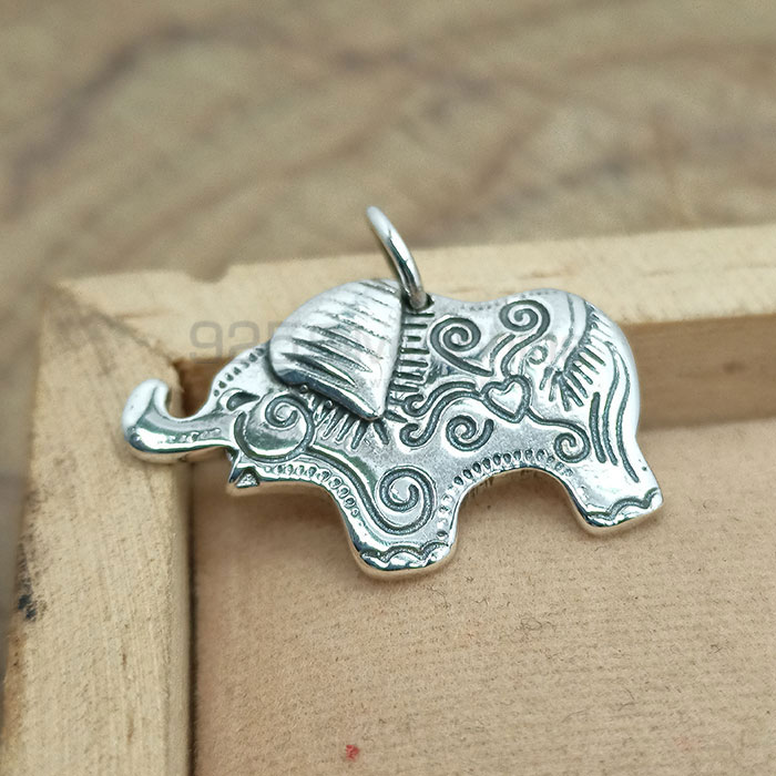 Elephant Charm Pendant In Sterling Silver 925NSP05_3