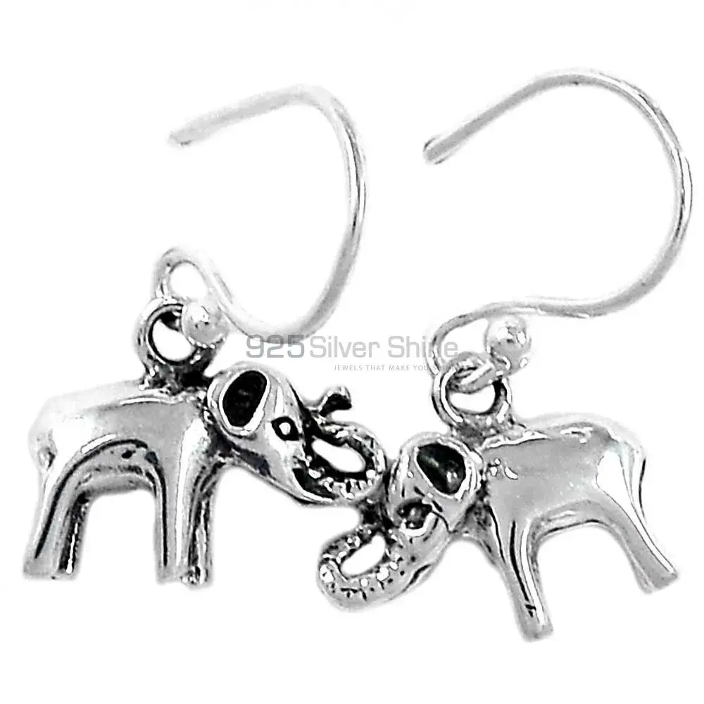 Elephant Design Earrings In Solid 925 Silver 925SE2897_0