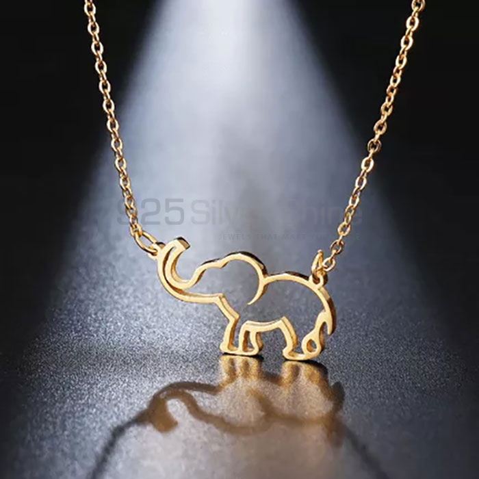Elephant Necklace, Animal Minimalist Necklace In 925 Sterling Silver AMN207_0