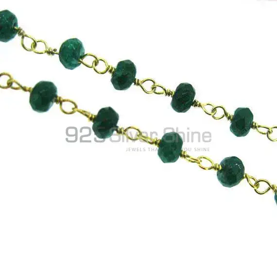 Emerald Dyed rosary chain "Wire Wrapped 1 Feet Roll Chain" 925RC232