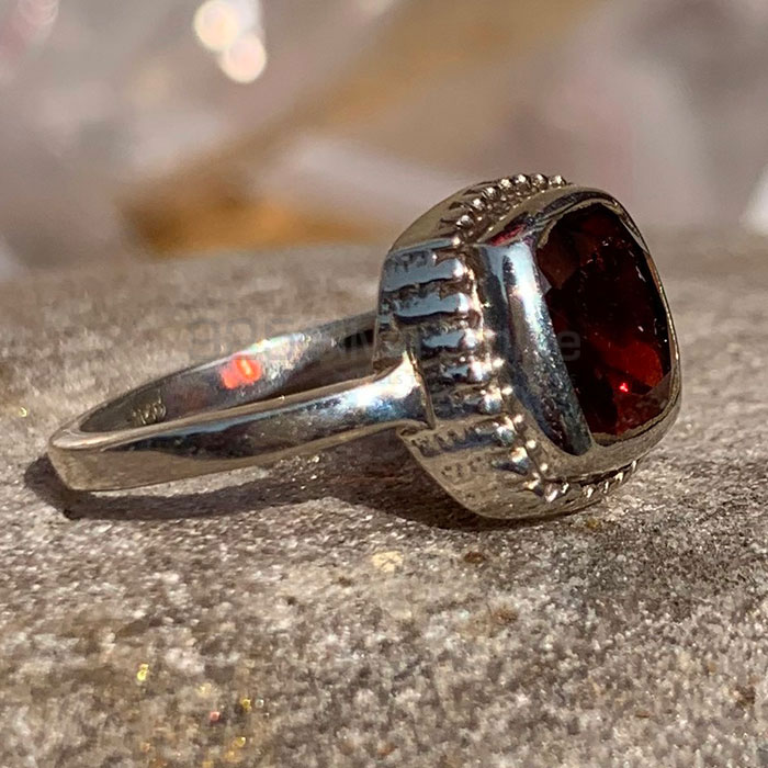 Sterling Silver Garnet Gemstone Ethnic Style Rings SSR137_2