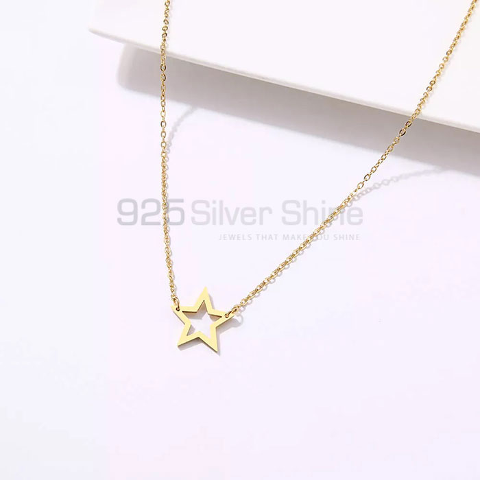 925 Silver Star Charm Necklace STMN504