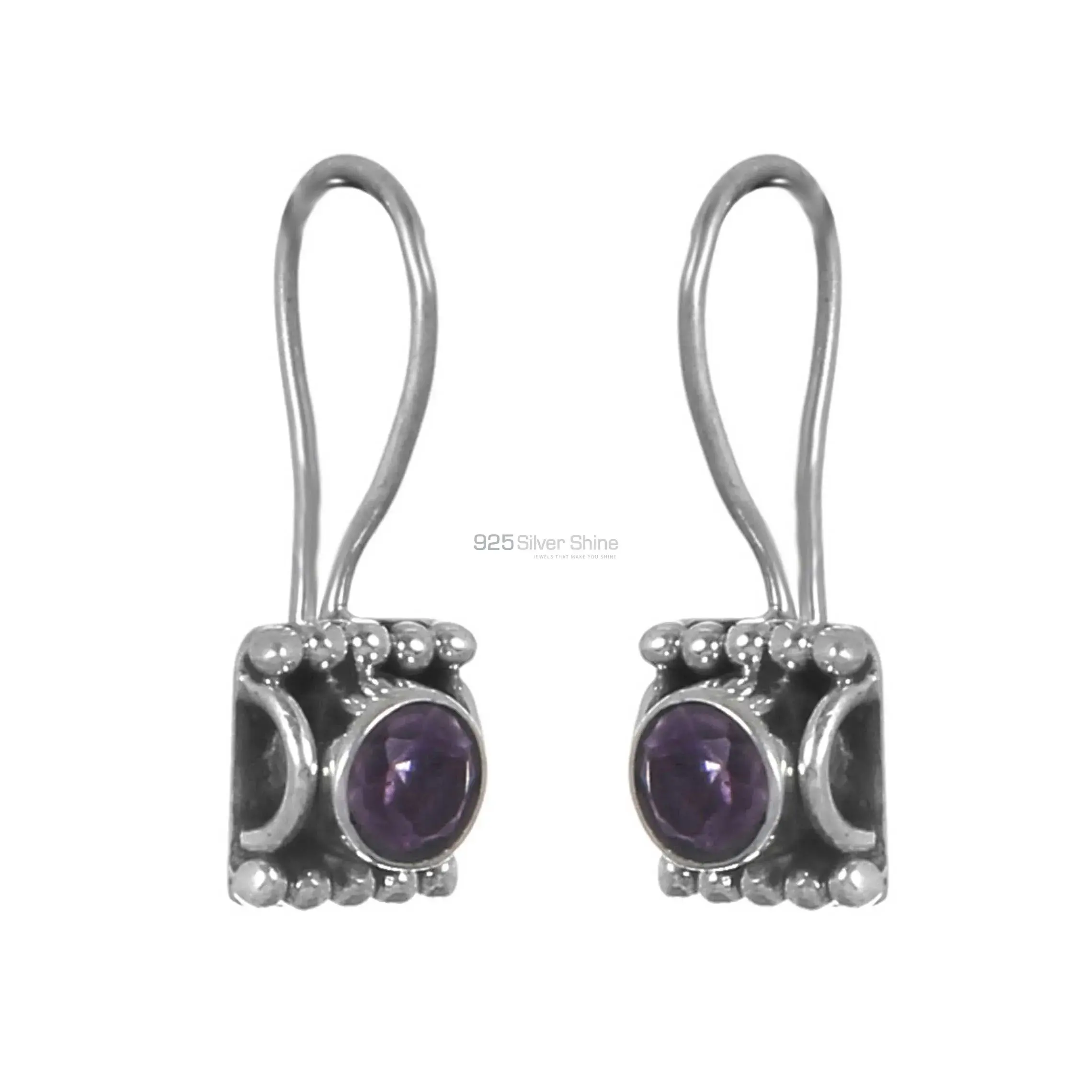 Faceted Amethyst Gemstone In Sterling Silver Jewelry 925SE211_1