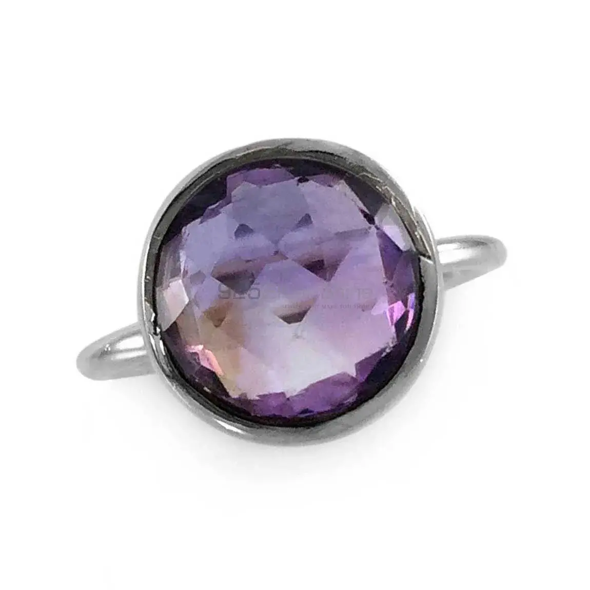 Oval Amethyst Stone Silver Rings 925SR2383_1