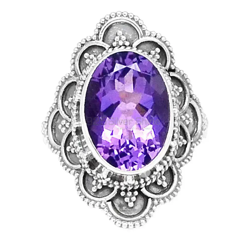 Faceted Amethyst Sterling Silver engagement Rings 925SR2352_0