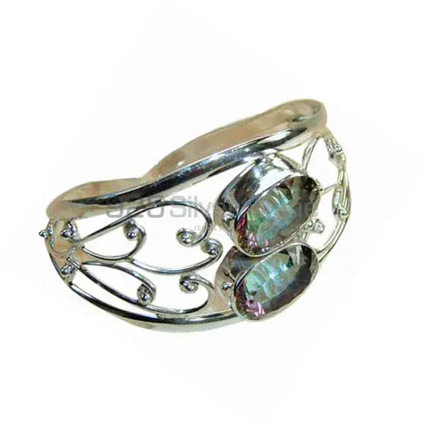 Faceted Mystic Topaz Gemstone Cuff Bangles In 925 Sterling Silver 925SSB159_0