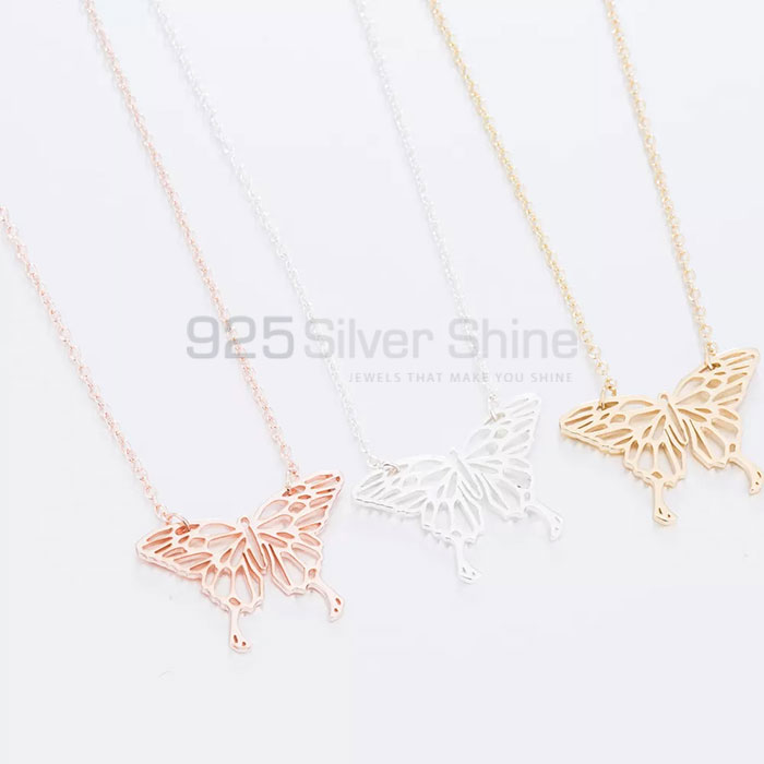 Filigree Butterfly Necklace, Hand Made Animal Minimalist Necklace In 925 Sterling Silver AMN131_0