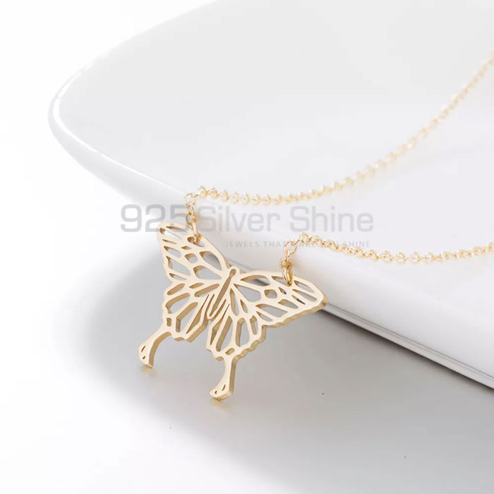 Filigree Butterfly Necklace, Hand Made Animal Minimalist Necklace In 925 Sterling Silver AMN131_1