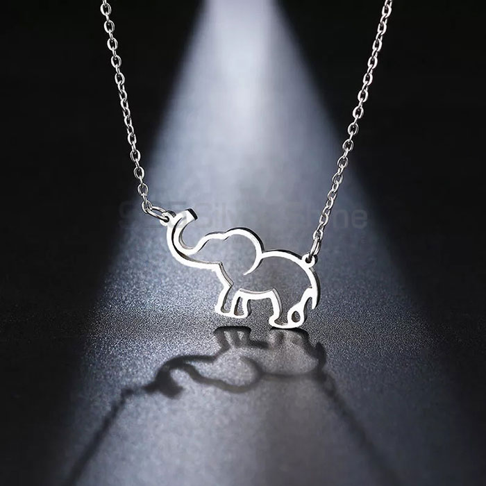 Filigree Elephant Necklace, Wide Rang Animal Minimalist Necklace In 925 Sterling Silver AMN252