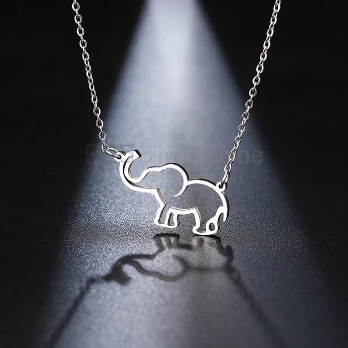 Filigree Elephant Necklace, Animal Minimalist Necklace In 925 Sterling Silver AMN252
