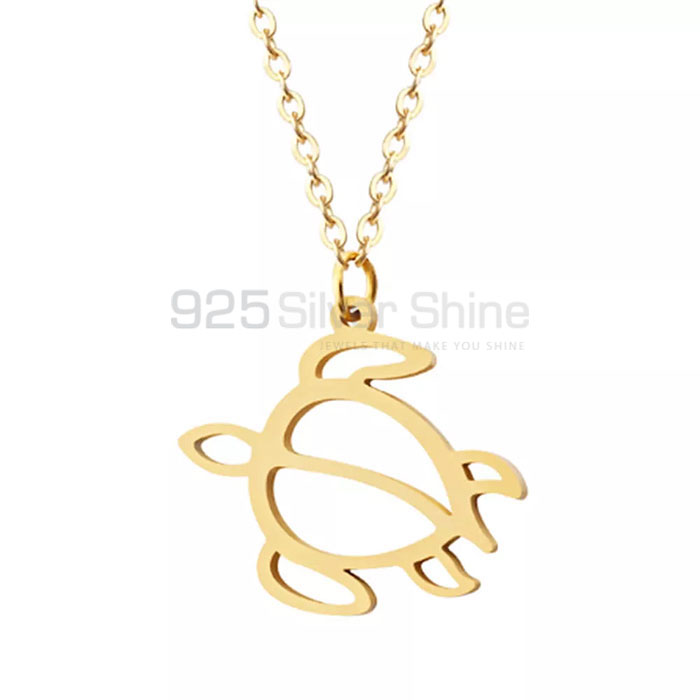 Filigree Sea Turtle Necklace, Animal Minimalist Necklace In 925 Sterling Silver AMN234