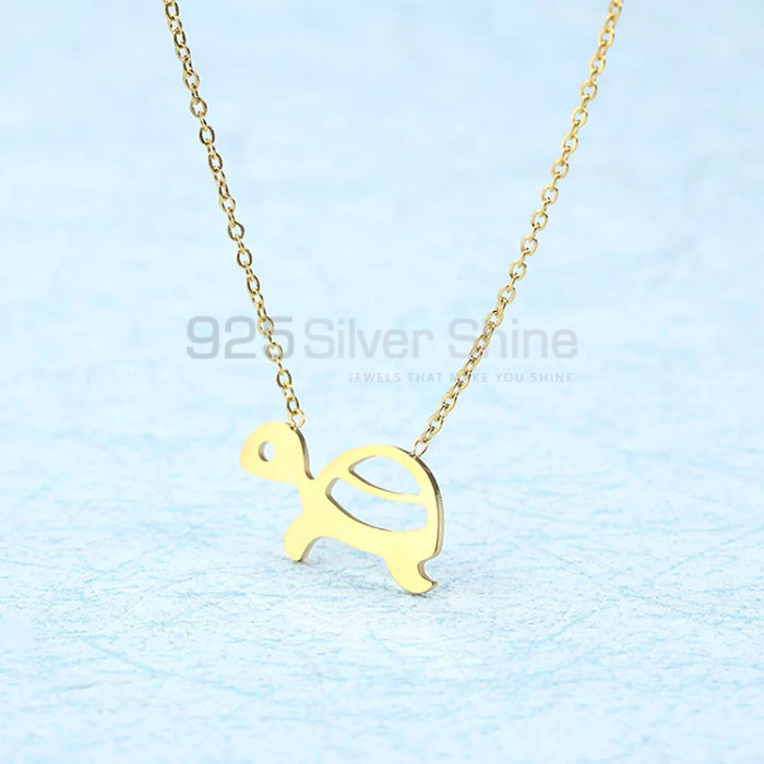 Filigree Tortoise Necklace, Animal Minimalist Necklace In 925 Sterling Silver AMN251