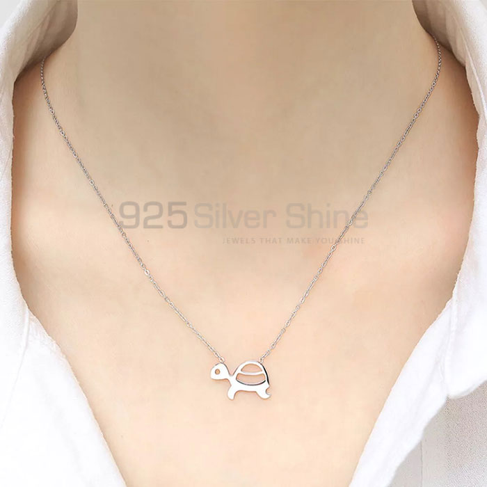 Filigree Tortoise Necklace, Best Design Animal Minimalist Necklace In 925 Sterling Silver AMN251_0